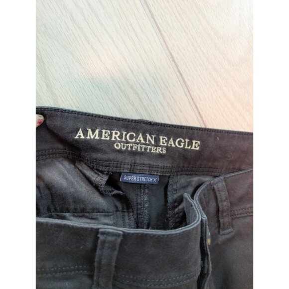 American Eagle Super Stretch Kick Boot Chino Pants Women’s Size 12 Short Black - Picture 7 of 10
